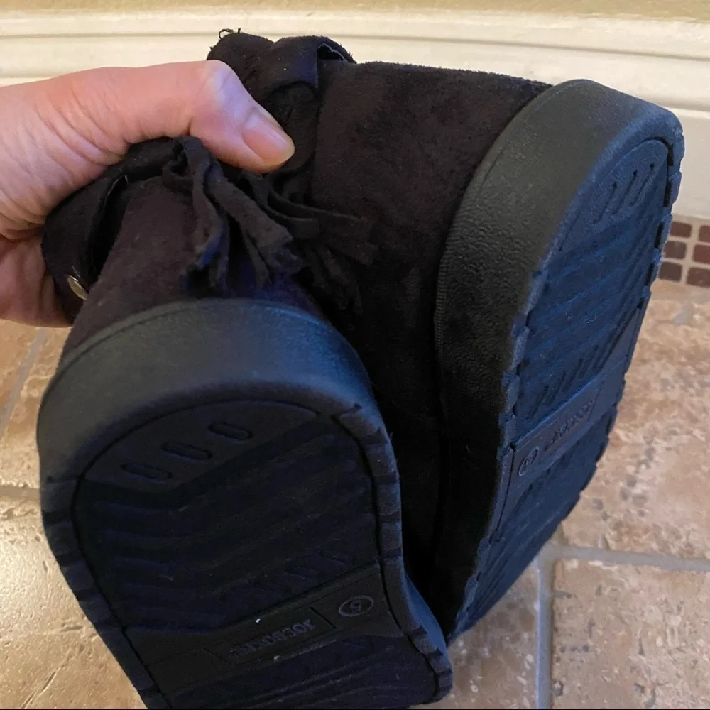 JOEBOXER Girls Black Faux Suede Ankle Boots Size 5